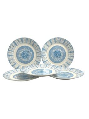 Royal Ironstone Acapulco Blue Dinner Plates Set of 5
